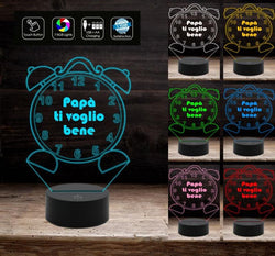 LAMPADA IN PLEXIGLASS REGALO FESTA DEL PAPA' CUORE FRASI AMORE  PERSONALIZZATA LUCE LED RGB - FATMA ITALIA SRL