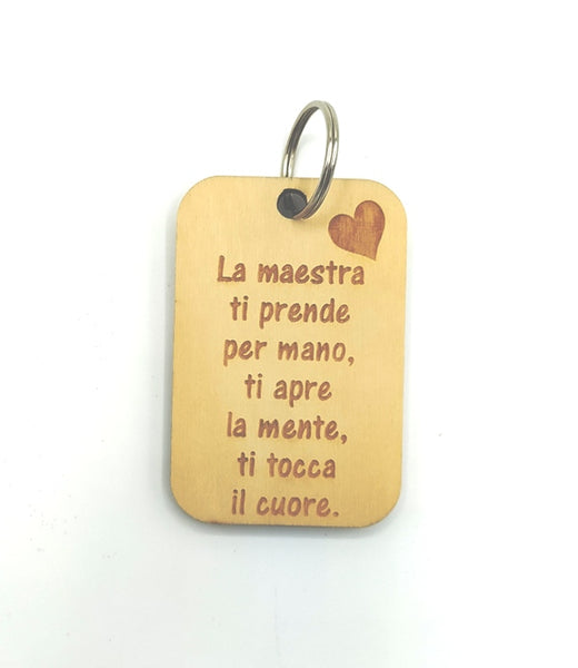 PORTACHIAVI Idea regalo maestra fine anno scolastico PORTACHIAVE in legno  Originale e personalizzabile con frase